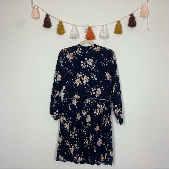 La Petite Francaise Navy Blue Floral Print Dress Size Medium - Picture 12 of 12